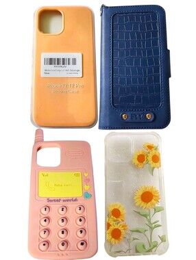 4pc Wallet/Sunflower/silicone/fidget Cases For iPhone 12